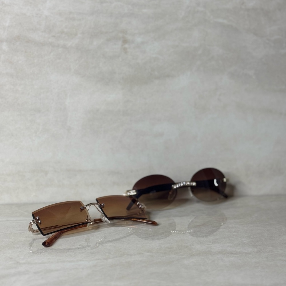 Bundle Deal. Brown Rectangular And Oval Sunglasses - image 1